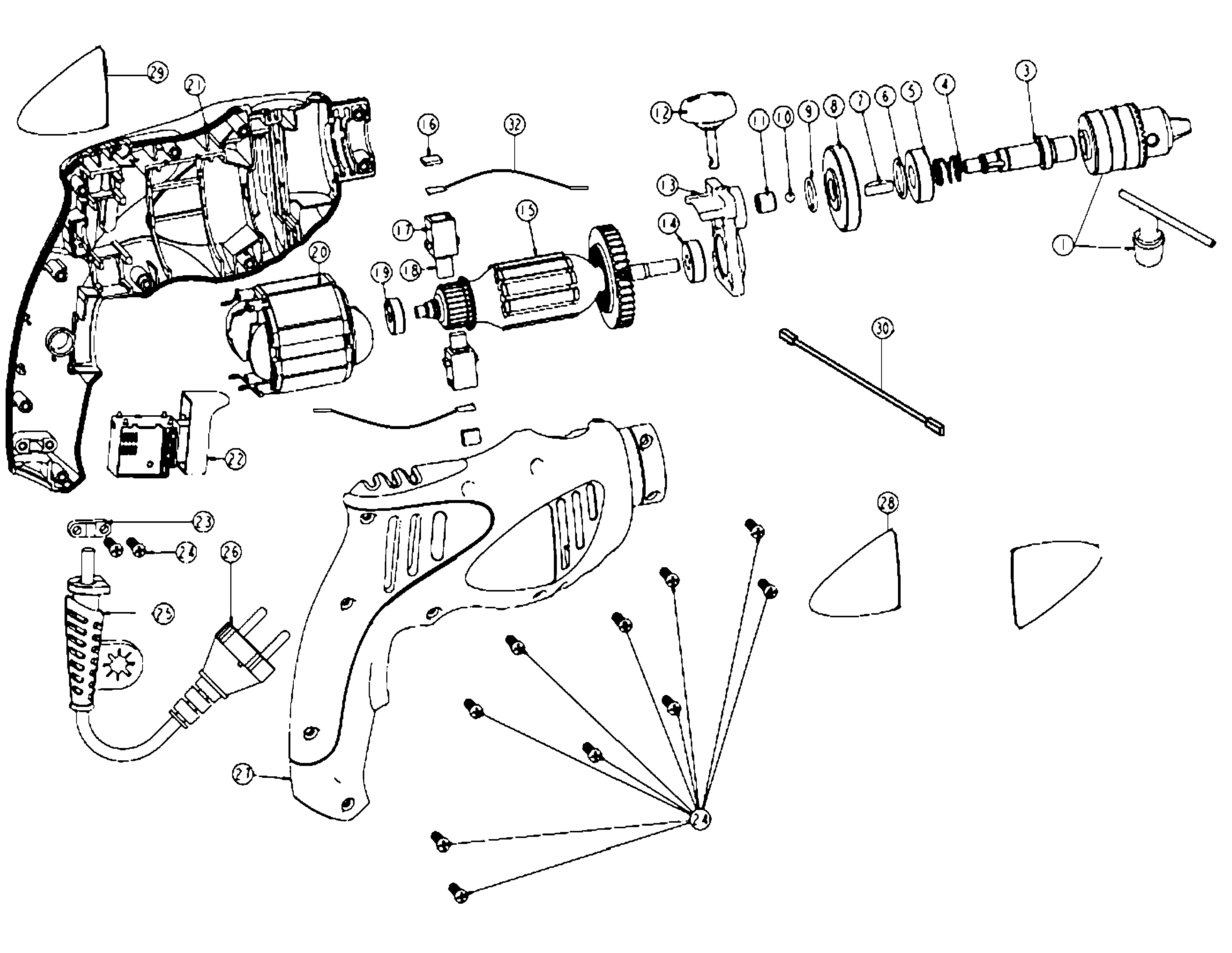 Page A Diagram and Parts List for HD400-B3 3 Black and Decker Hammer Drill